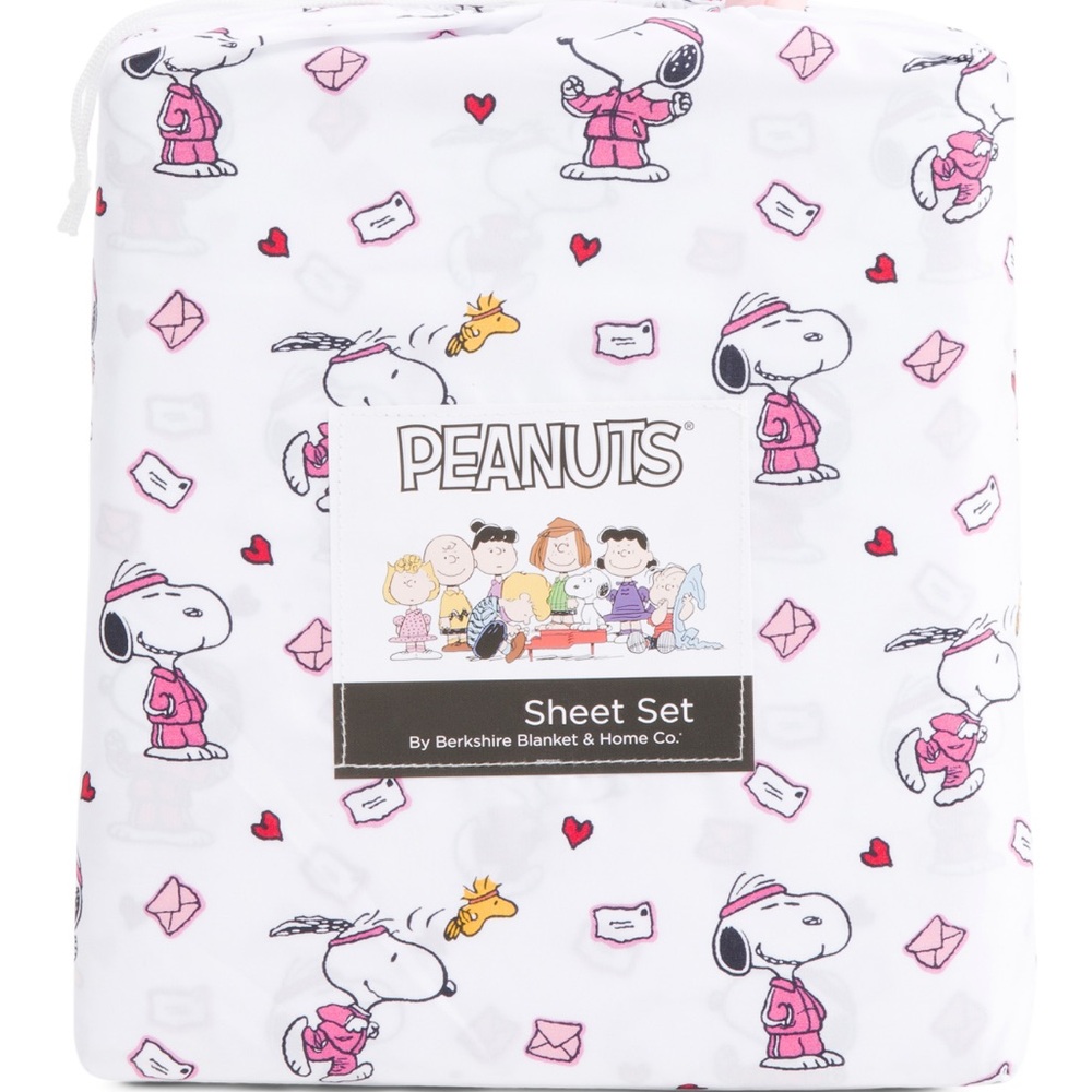 New Peanuts Snoopy Tracking Suit Valentine Sheet Set - Full
